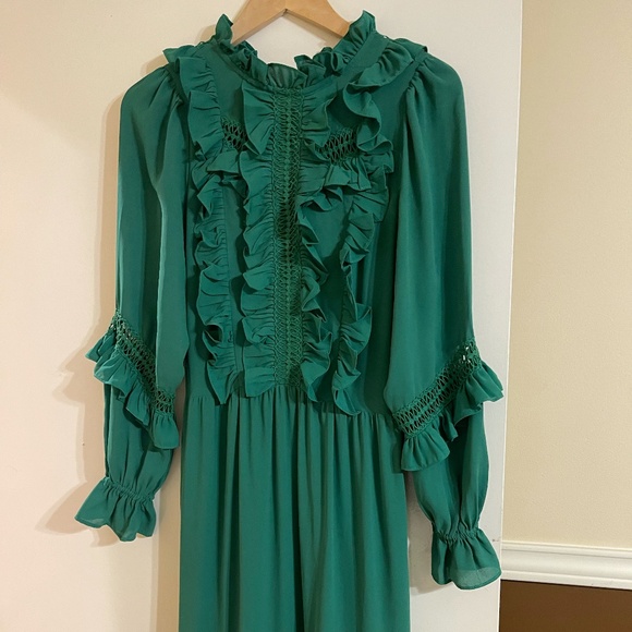 HAPPY X NATURE Lark Ruffled Polyester Midi Dress - Picture 2 of 3